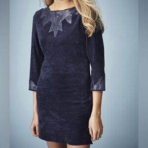 NWT KATE MOSS x Topshop genuine Suede navy mini Dress limited edition 1/500